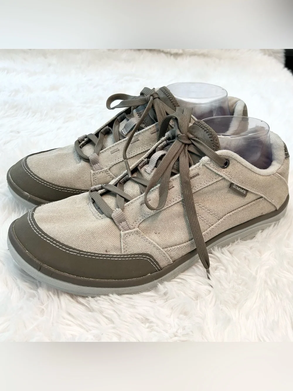 Simms Westshore Slip On Shoes Men’s Sz 10.5 Beige Fishing Deck Sneakers Comfort